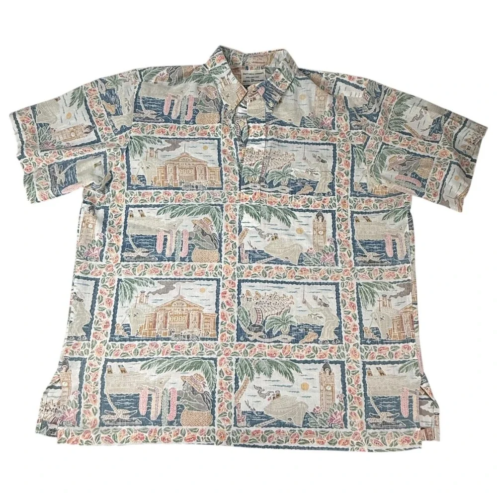 VTG Reyn Spooner Men's Dietrich‎ Varez  Hawaiian Shirt Aloha Tropical Size XL